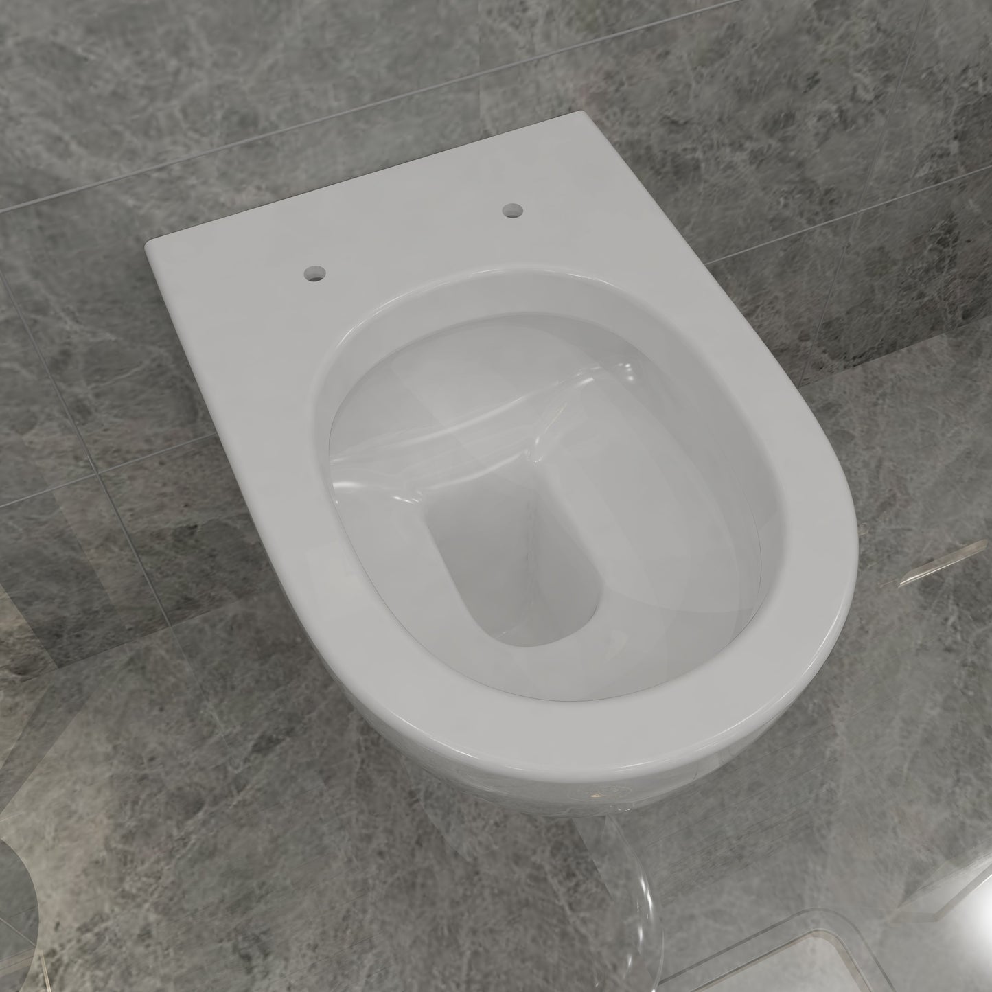 SKY BATHROOM Wall Hung Toilet Round WC Pan With UF Soft Close Seat