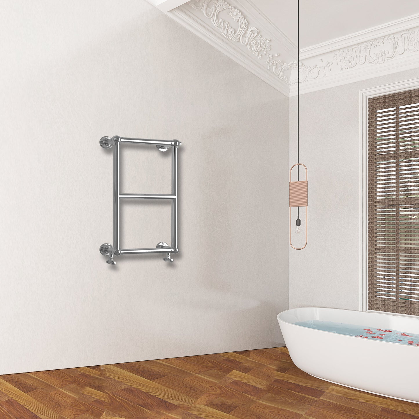 700x400mm Victorian Chrome Heated Towel Rail 3-Bar Bathroom Radiator
