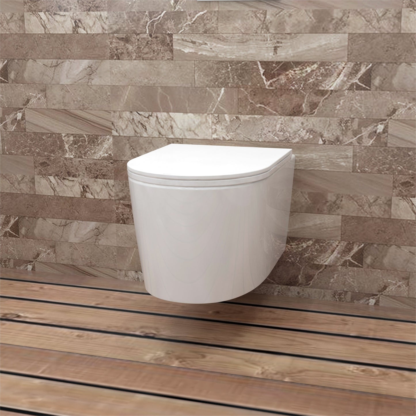 SKY BATHROOM Modern Rimless Wall Hung Toilet WC Pan + UF Soft Close Seat