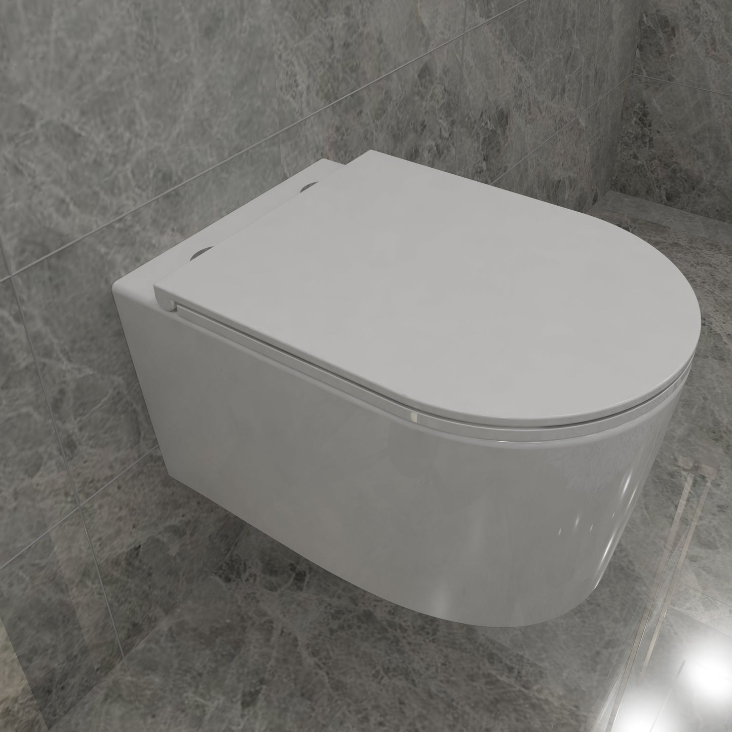 SKY BATHROOM Modern Rimless Wall Hung Toilet WC Pan + UF Soft Close Seat