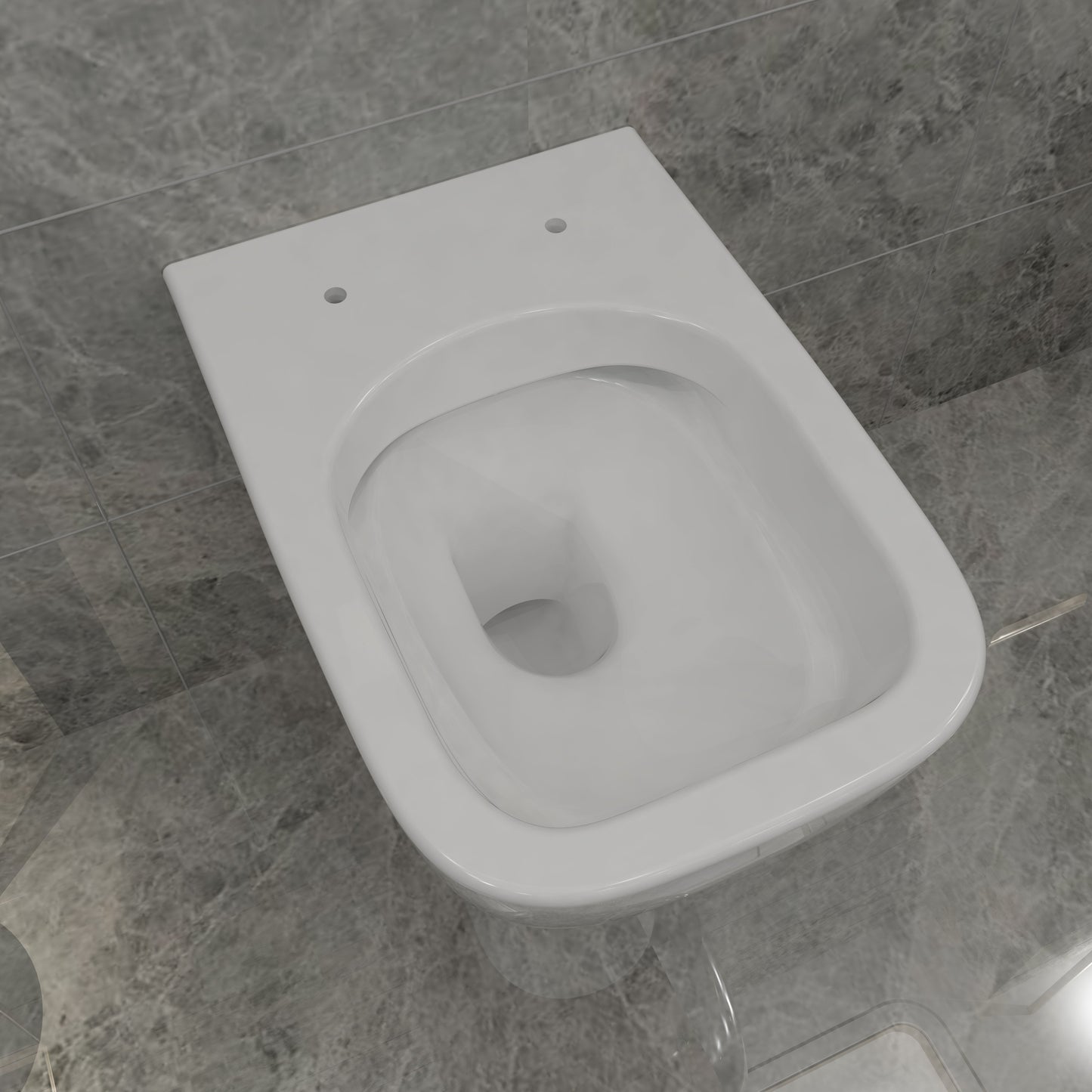 SKY Rimless Wall Hung Toilet UF Soft Close Seat Square WC Pan