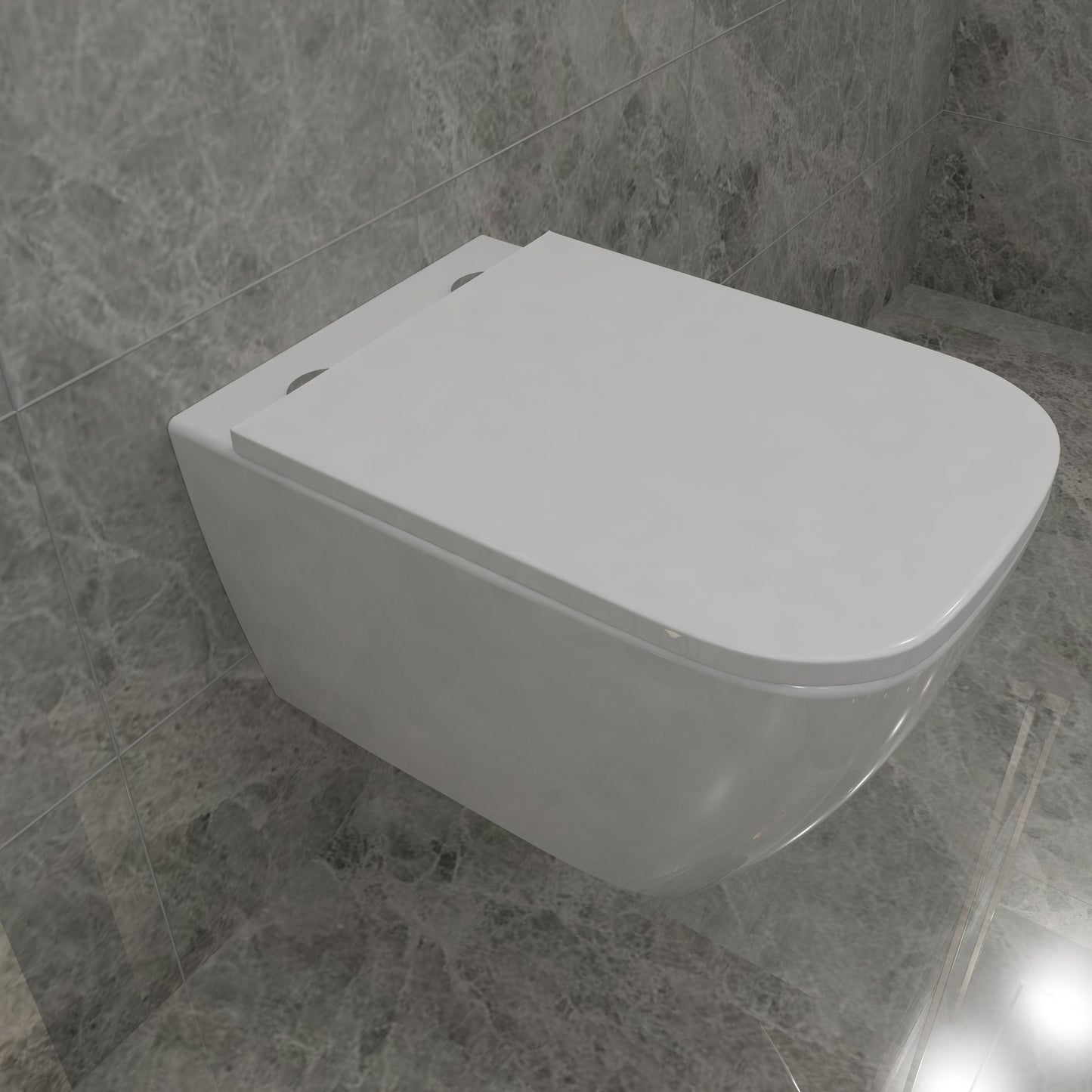 SKY Rimless Wall Hung Toilet UF Soft Close Seat Square WC Pan