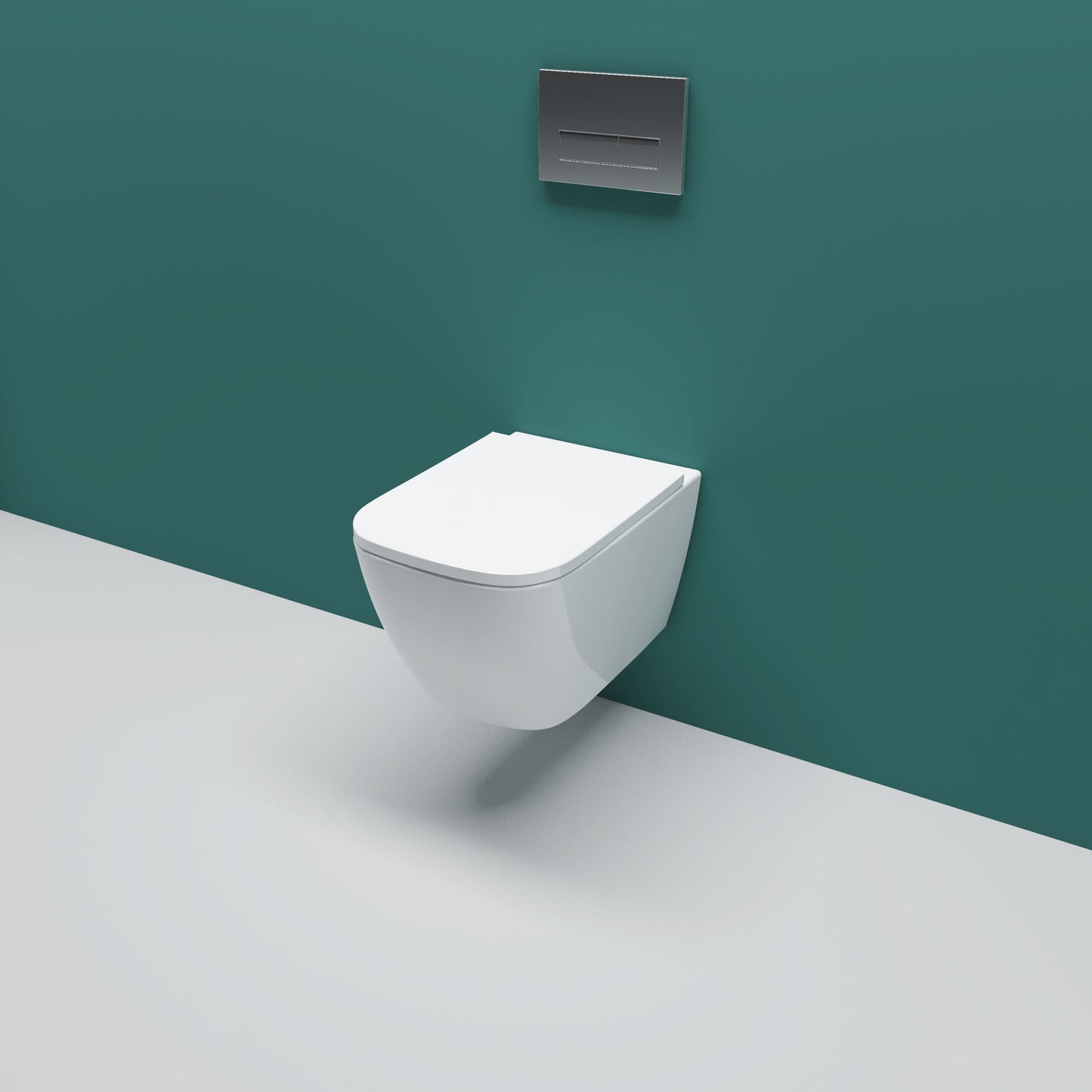 SKY BATHROOM Rimless Wall Hung Toilet UF Soft Close Seat Square WC Pan Modern