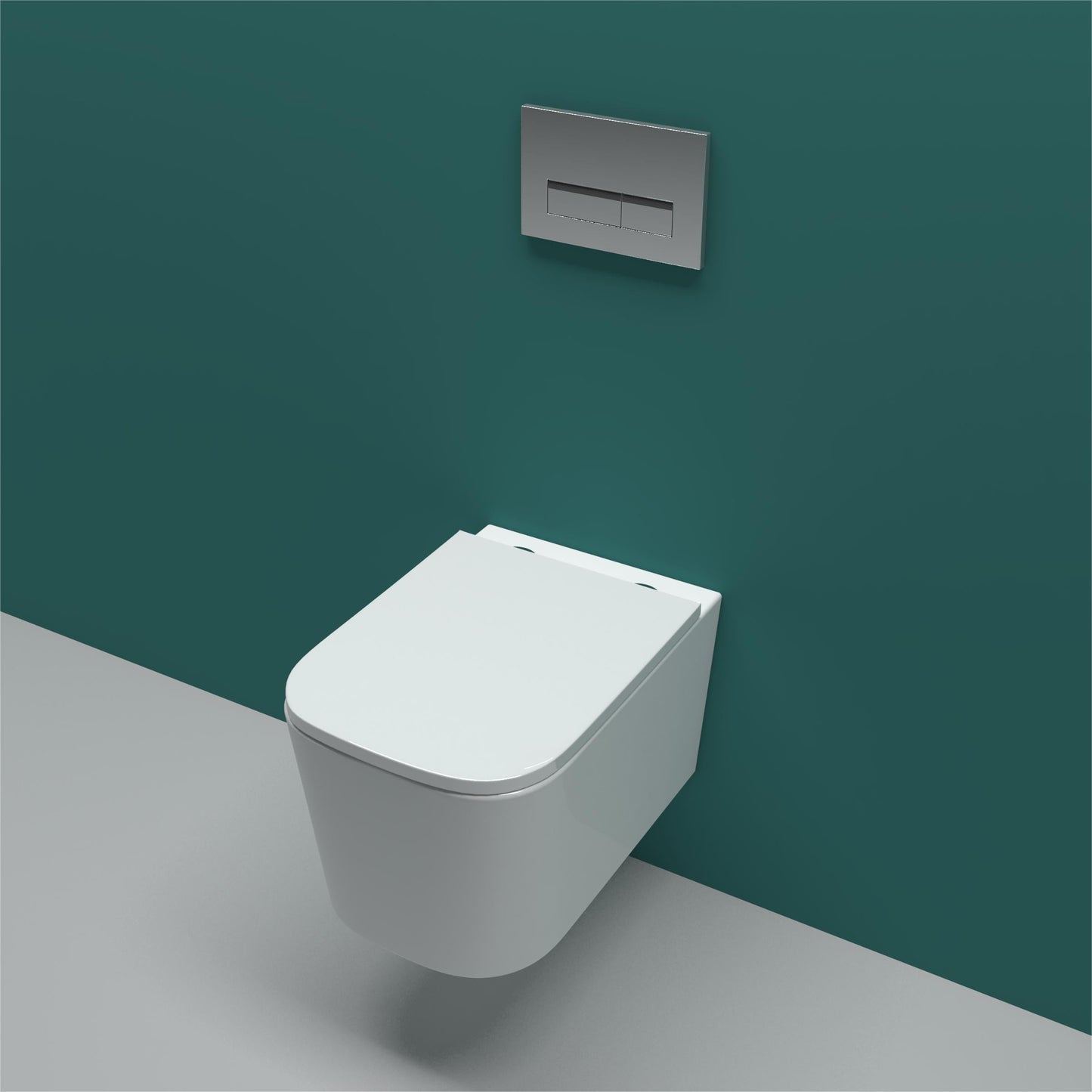 SKY BATHROOM Rimless Wall Hung Toilet Soft Close Seat (UF) Pan WC