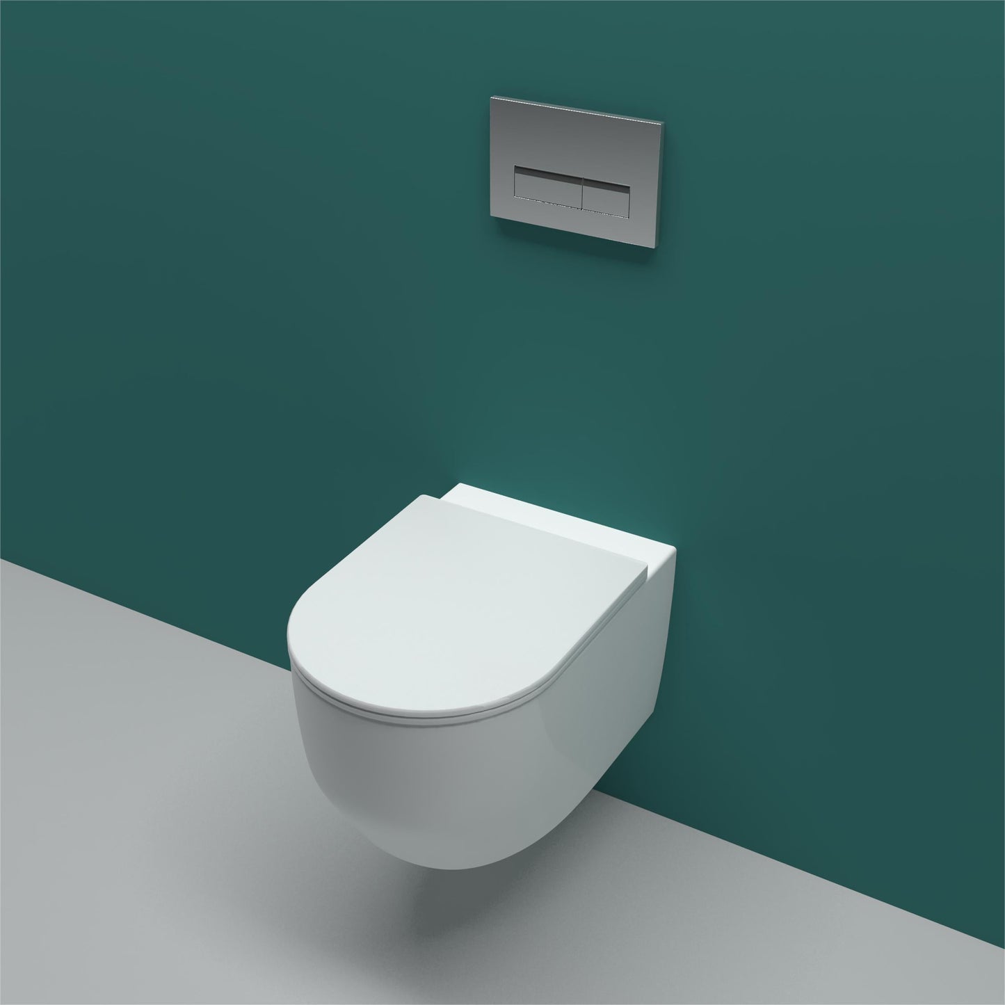 SKY BATHROOM Wall Hung Rimless Toilet Pan Soft Close Seat (UF) WC