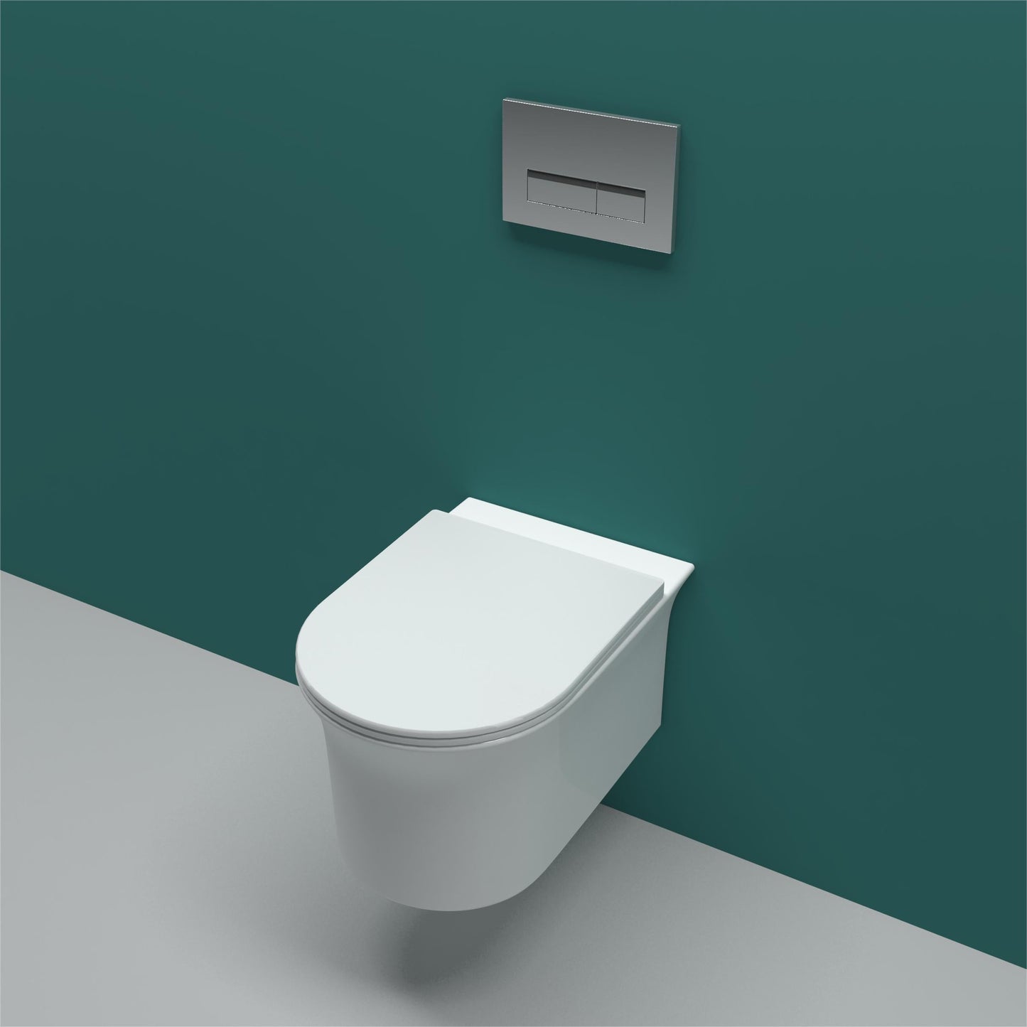SKY BATHROOM Rimless Wall Hung Toilet Pan WC Soft Close Seat (UF)