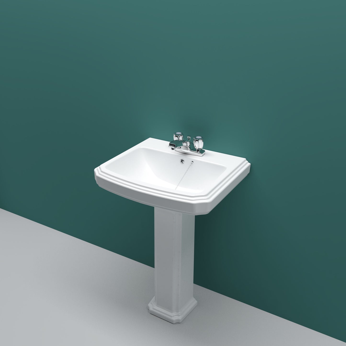 SKY BATHROOM Basin Sink Pedestal Full Floorstanding -2 Tap Hole