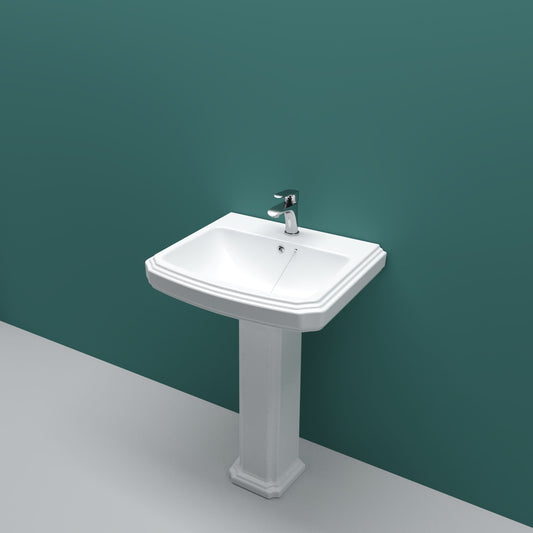 SKY BATHROOM Pedestal Basin Sink Full Floorstanding - 1 Tap Hole