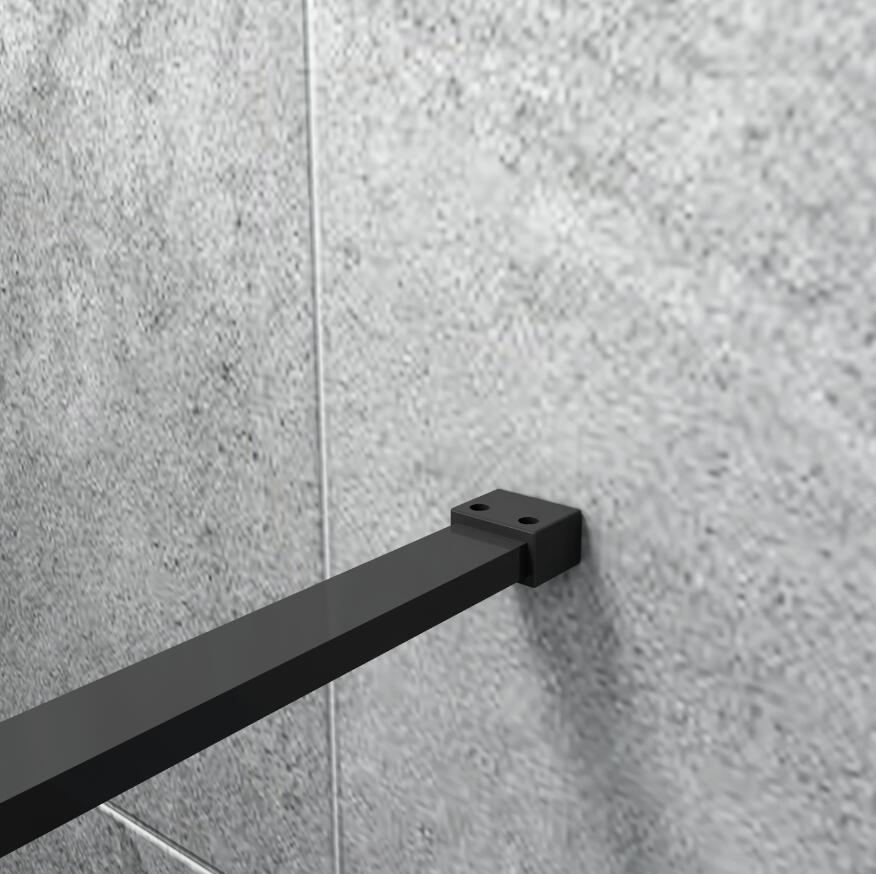 Black Shower Enclosure Door Screen Walk In Wet Room Cubicle Easy Clean Glass 1900mm