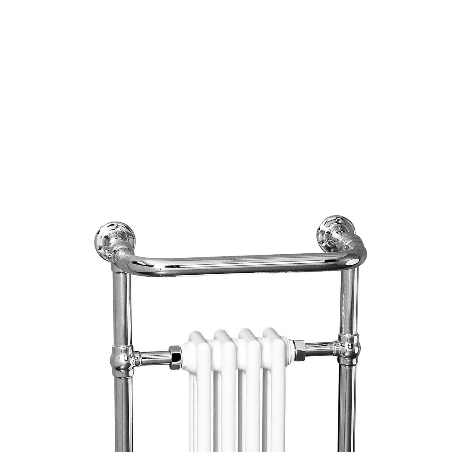 Horizontal Victorian White Vintage Heated Cast Iron Columns Towel Rail Bathroom Radiator