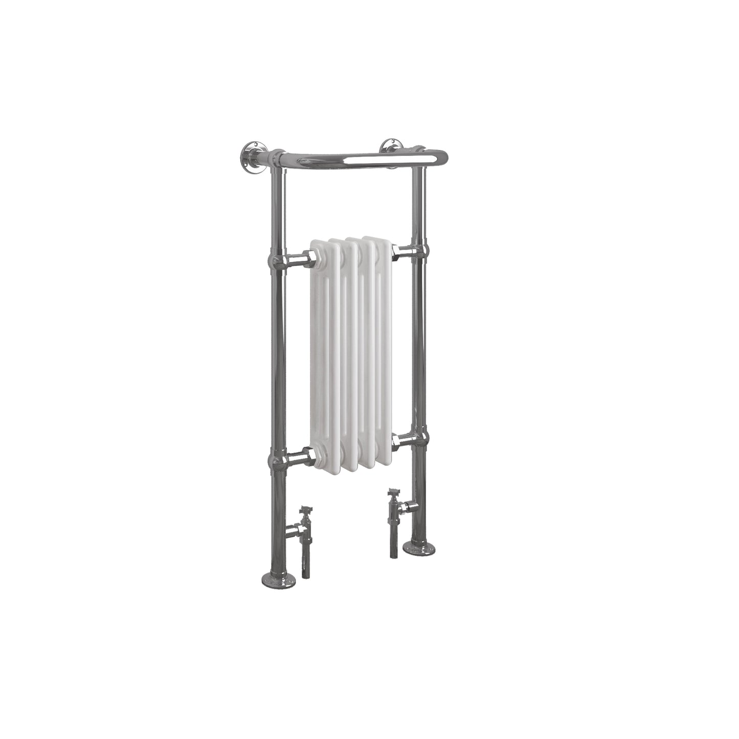 Horizontal Victorian White Vintage Heated Cast Iron Columns Towel Rail Bathroom Radiator