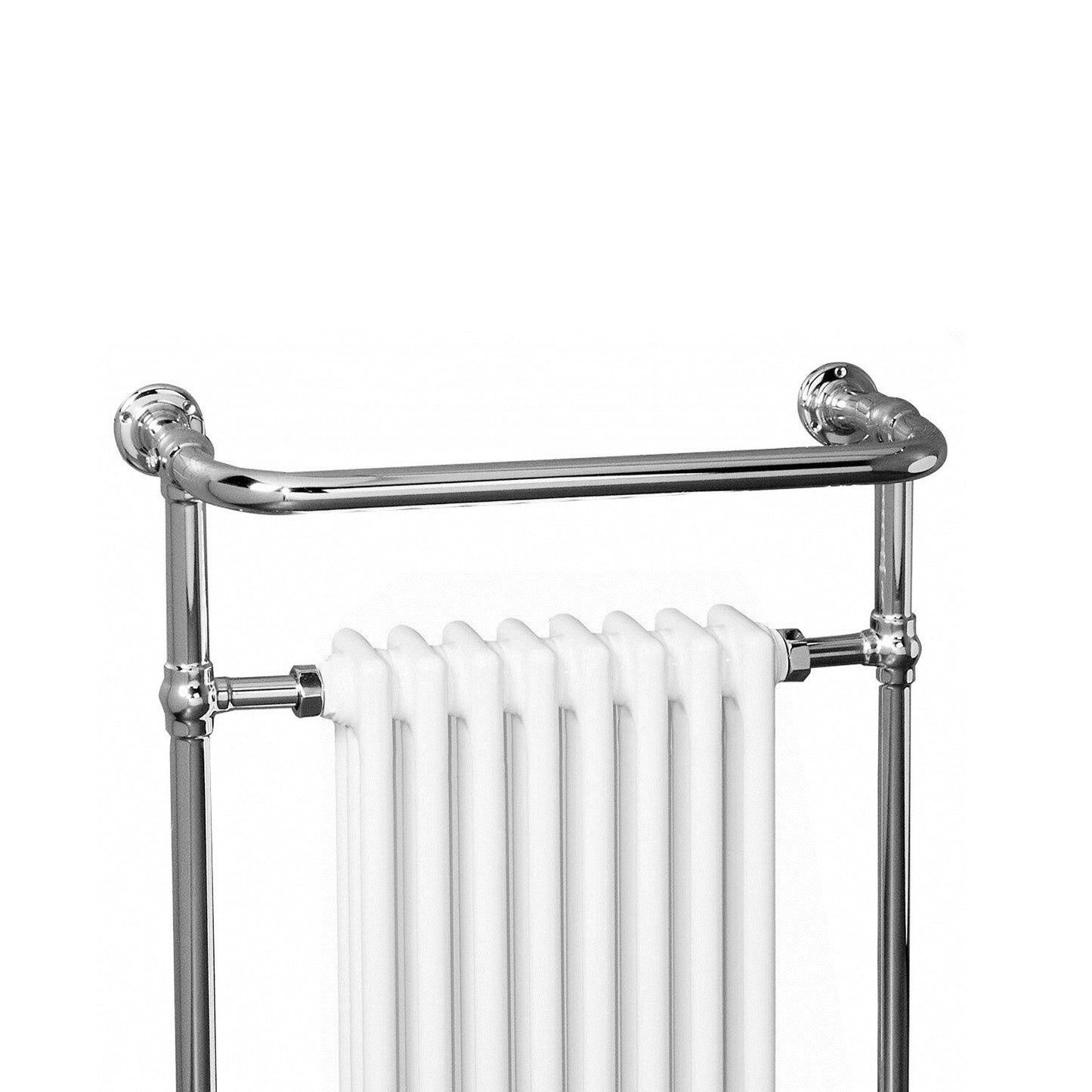 Horizontal Victorian White Vintage Heated Cast Iron Columns Towel Rail Bathroom Radiator