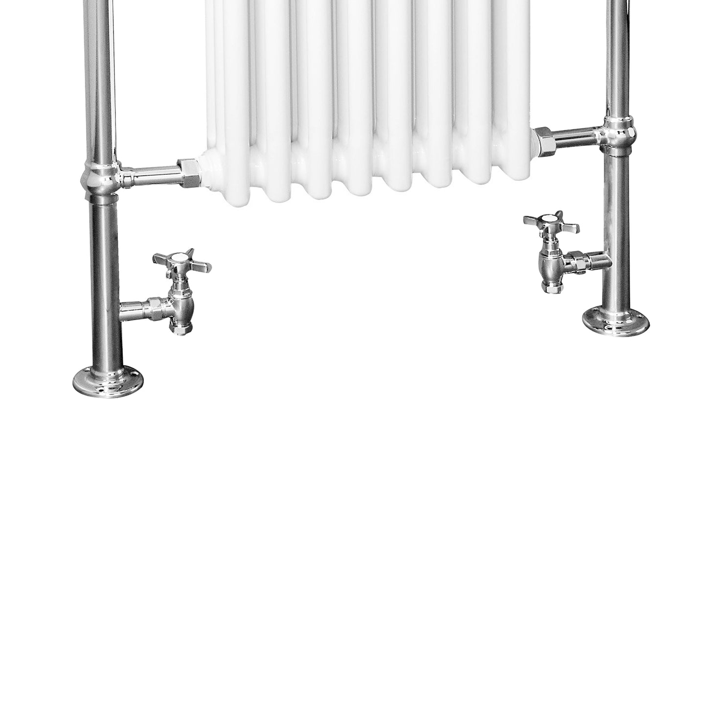 Horizontal Victorian White Vintage Heated Cast Iron Columns Towel Rail Bathroom Radiator