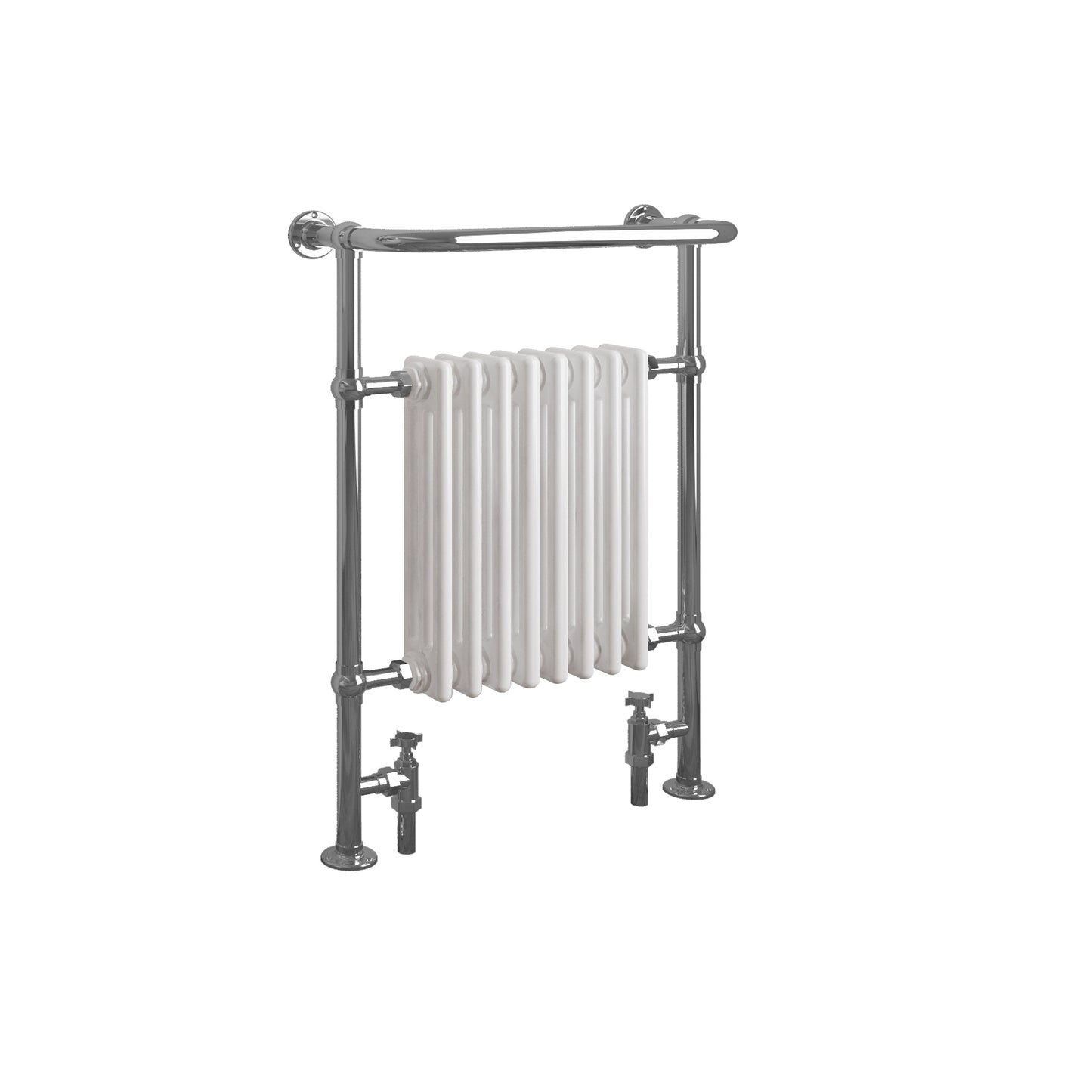 Horizontal Victorian White Vintage Heated Cast Iron Columns Towel Rail Bathroom Radiator