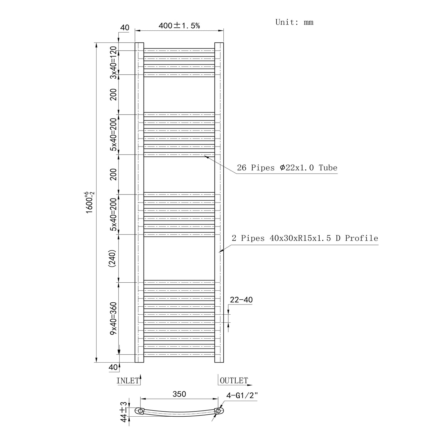 Bathroom Central Heating Towel Rail Ladder Chrome Radiator Warmer