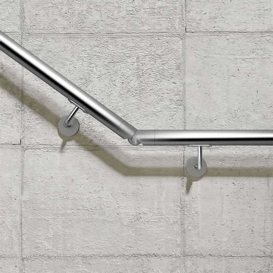 SKY 304 Stainless Steel Wall Mount Handrail, Brushed Silver Stair Railing