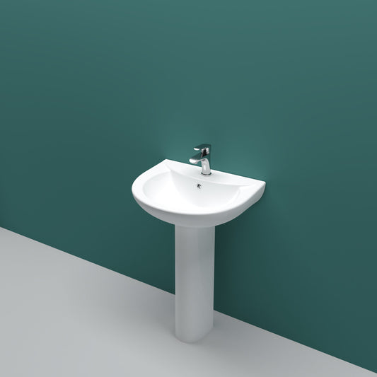 SKY BATHROOM Single Tap Hole Full Floor standing Basin Pedestal Sink