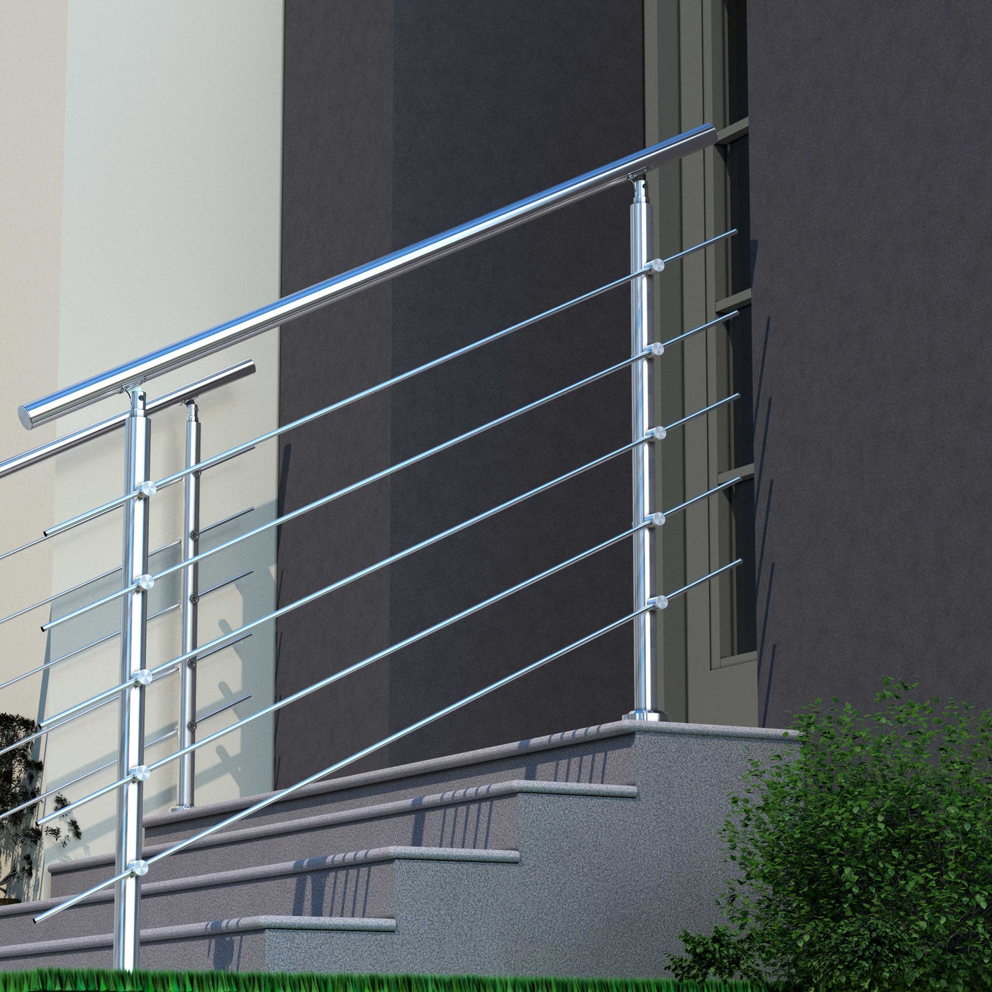 SKY 5 crossbars Balustrade Stairs Stainless Steel handrail