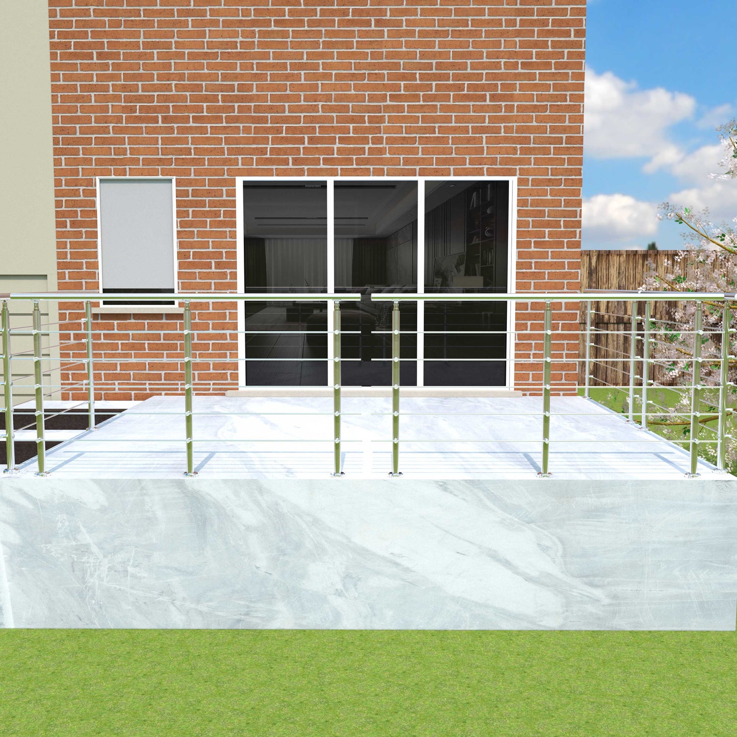 SKY 5 crossbars Balustrade Stairs Stainless Steel handrail