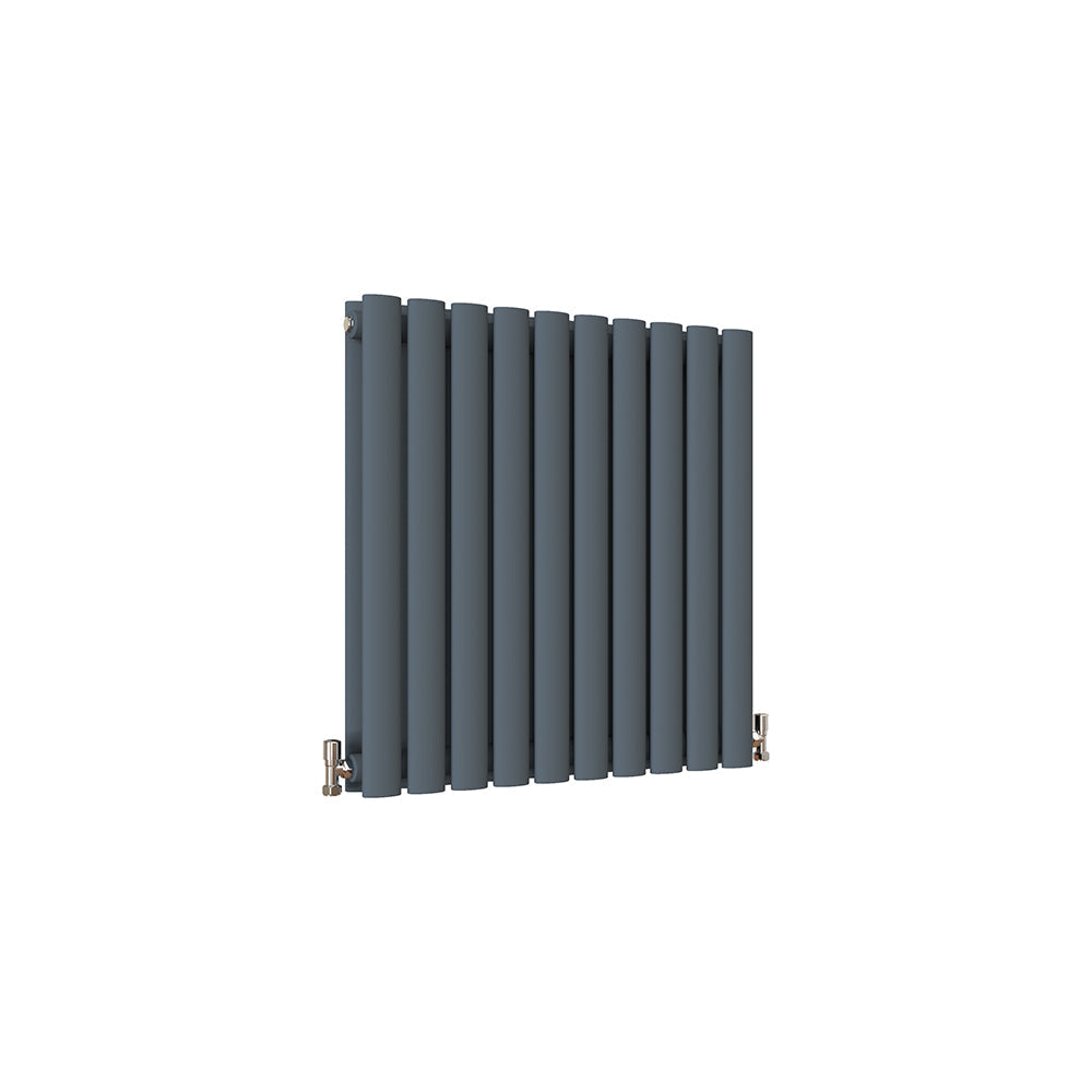 SKY UK Horizontal Oval Column Anthracite & White Designer Central Heating Radiator