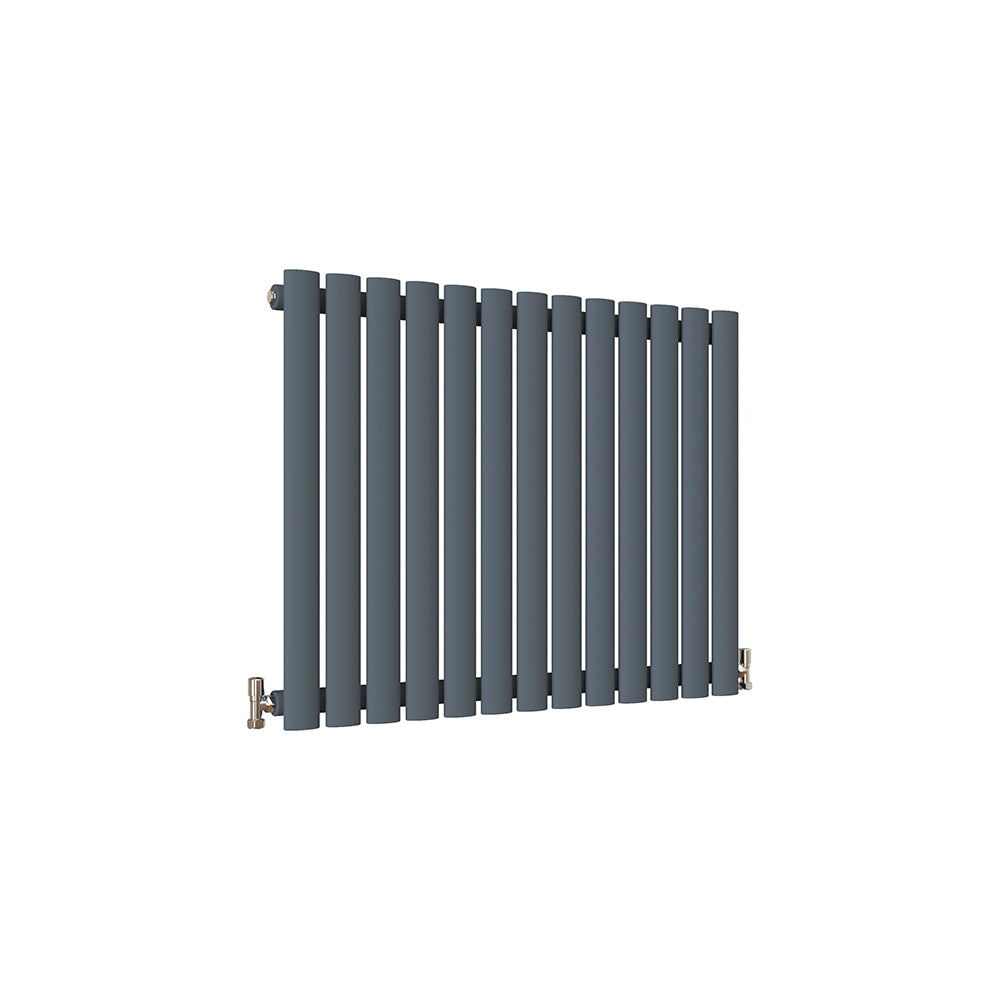 SKY UK Horizontal Oval Column Anthracite & White Designer Central Heating Radiator