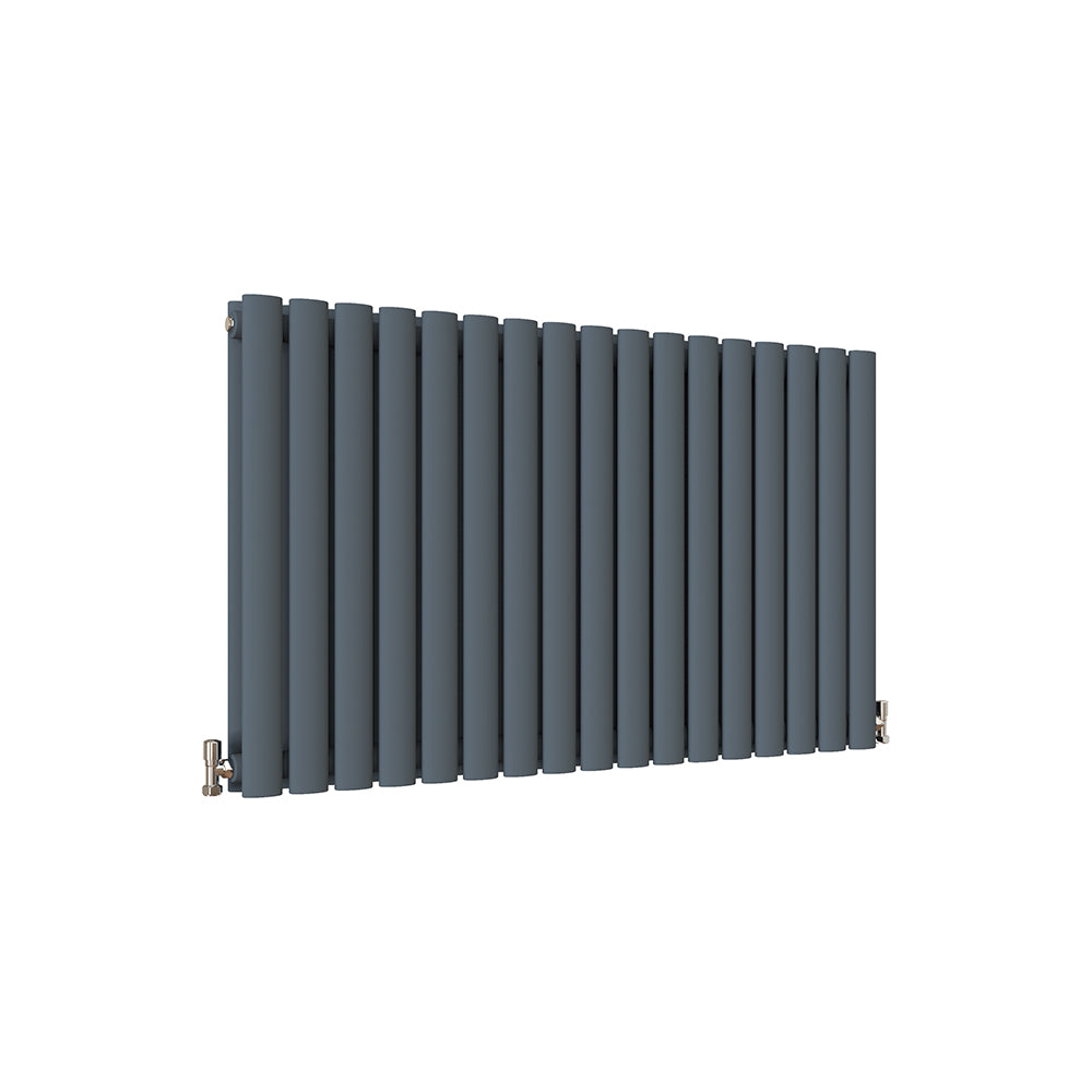 SKY UK Horizontal Oval Column Anthracite & White Designer Central Heating Radiator