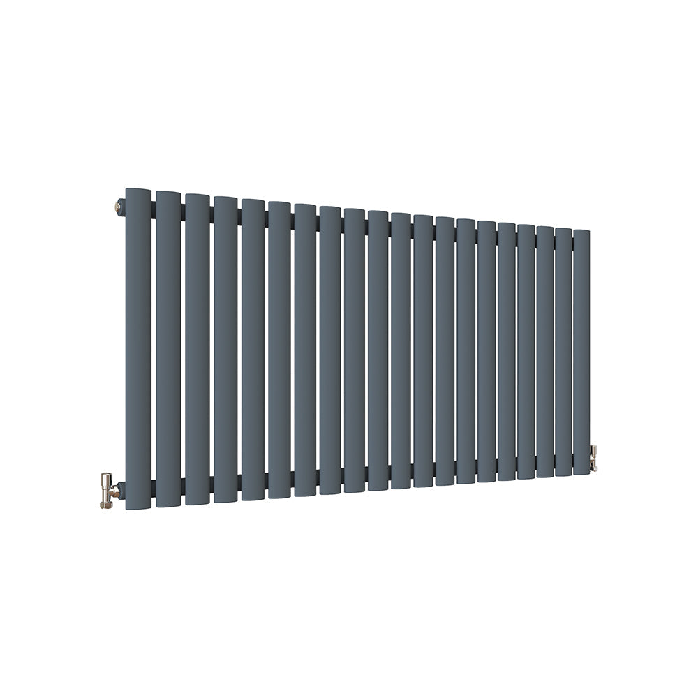 SKY UK Horizontal Oval Column Anthracite & White Designer Central Heating Radiator