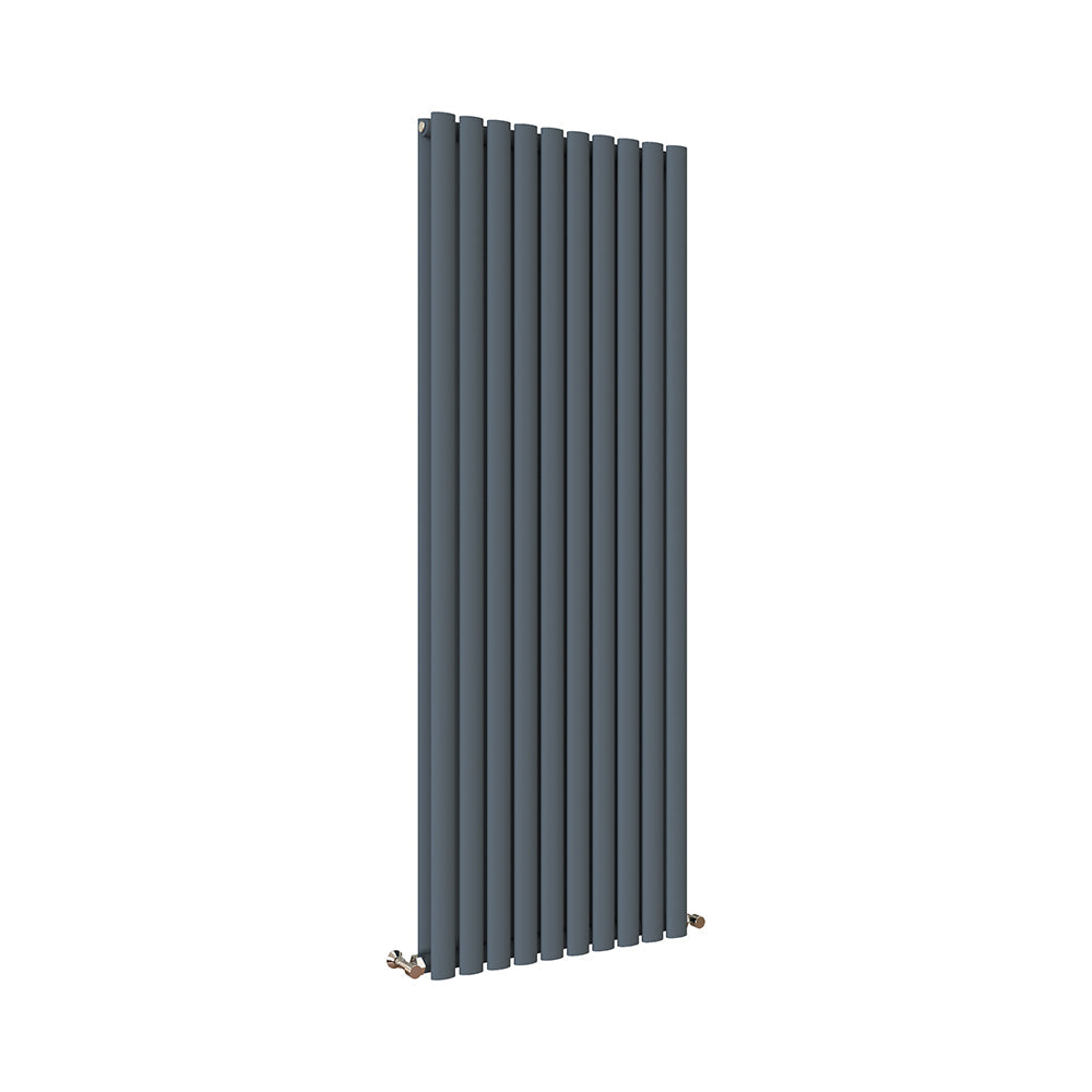 Sky Bathroom White/Anthracite/Black Oval Column Tall Vertical Central Heating Radiator