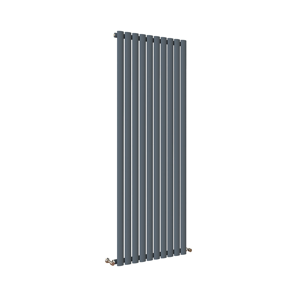 Sky Bathroom White/Anthracite/Black Oval Column Tall Vertical Central Heating Radiator