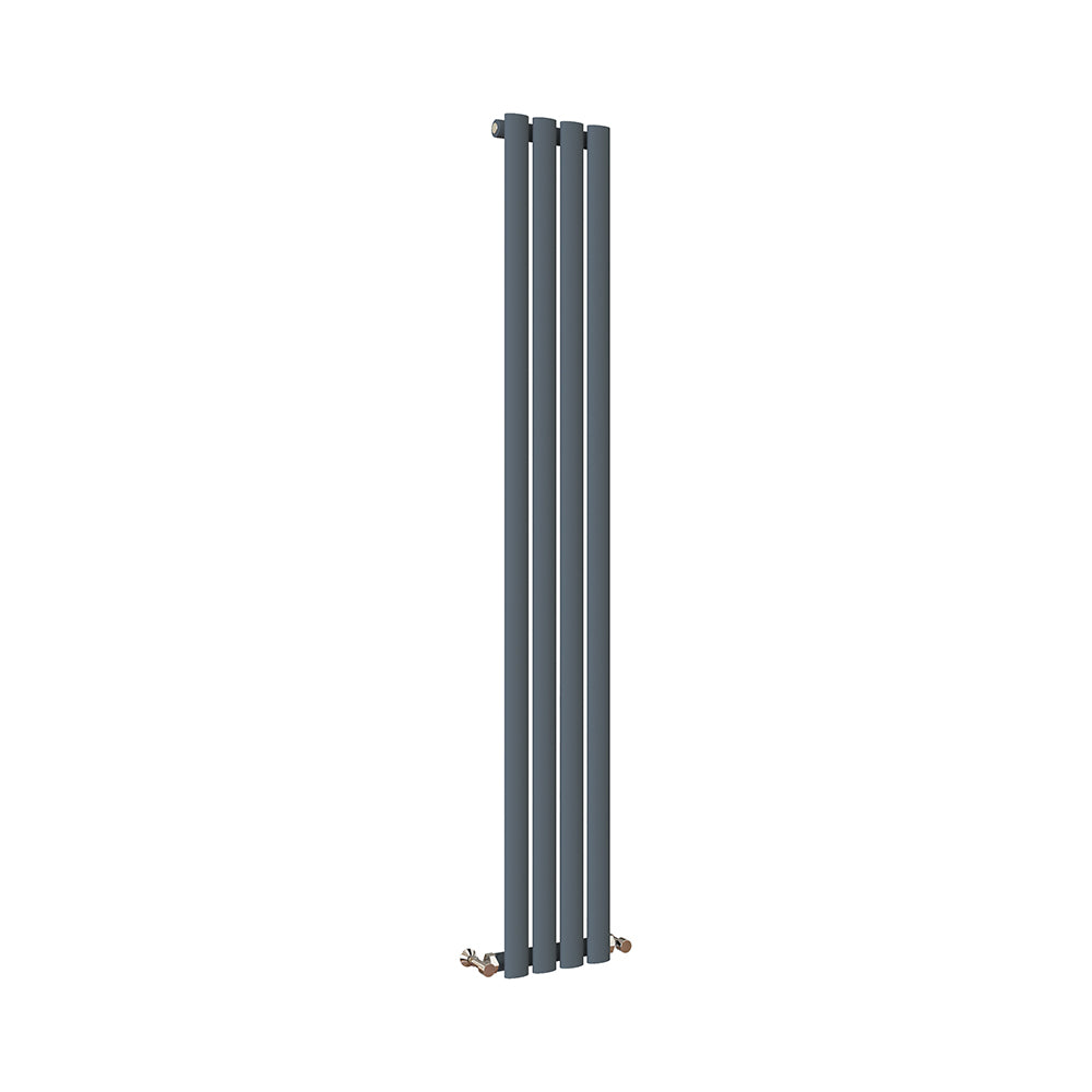 Sky Bathroom White/Anthracite/Black Oval Column Tall Vertical Central Heating Radiator