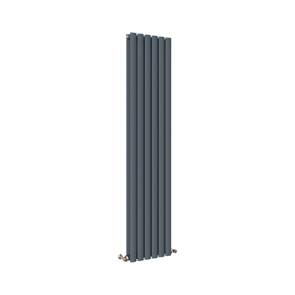 Sky Bathroom White/Anthracite/Black Oval Column Tall Vertical Central Heating Radiator