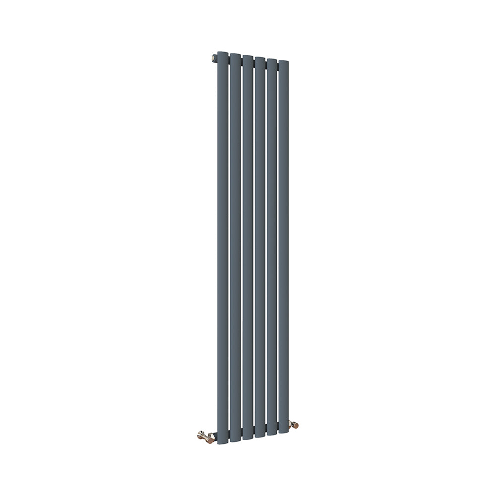 Sky Bathroom White/Anthracite/Black Oval Column Tall Vertical Central Heating Radiator