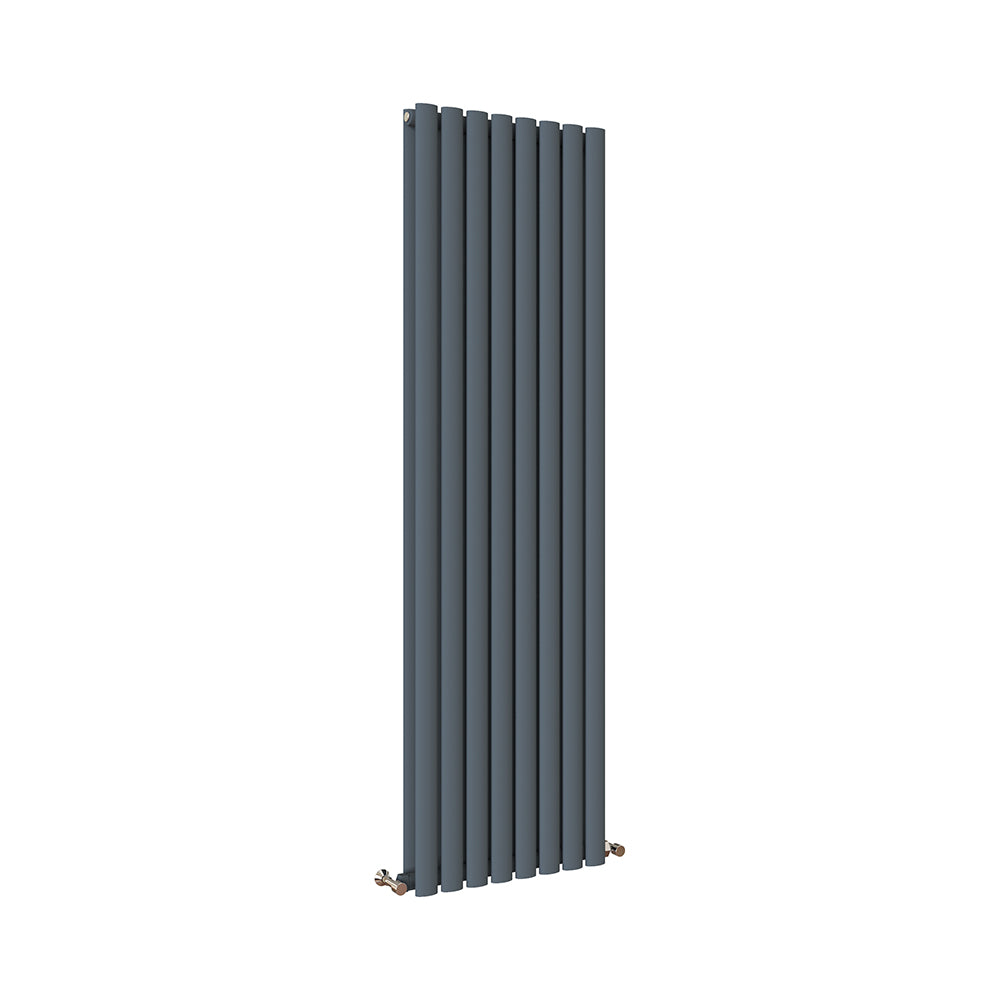 Sky Bathroom White/Anthracite/Black Oval Column Tall Vertical Central Heating Radiator