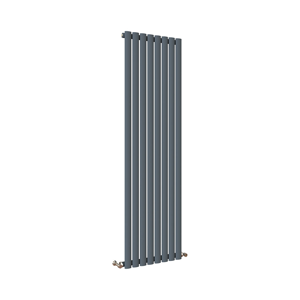 Sky Bathroom White/Anthracite/Black Oval Column Tall Vertical Central Heating Radiator