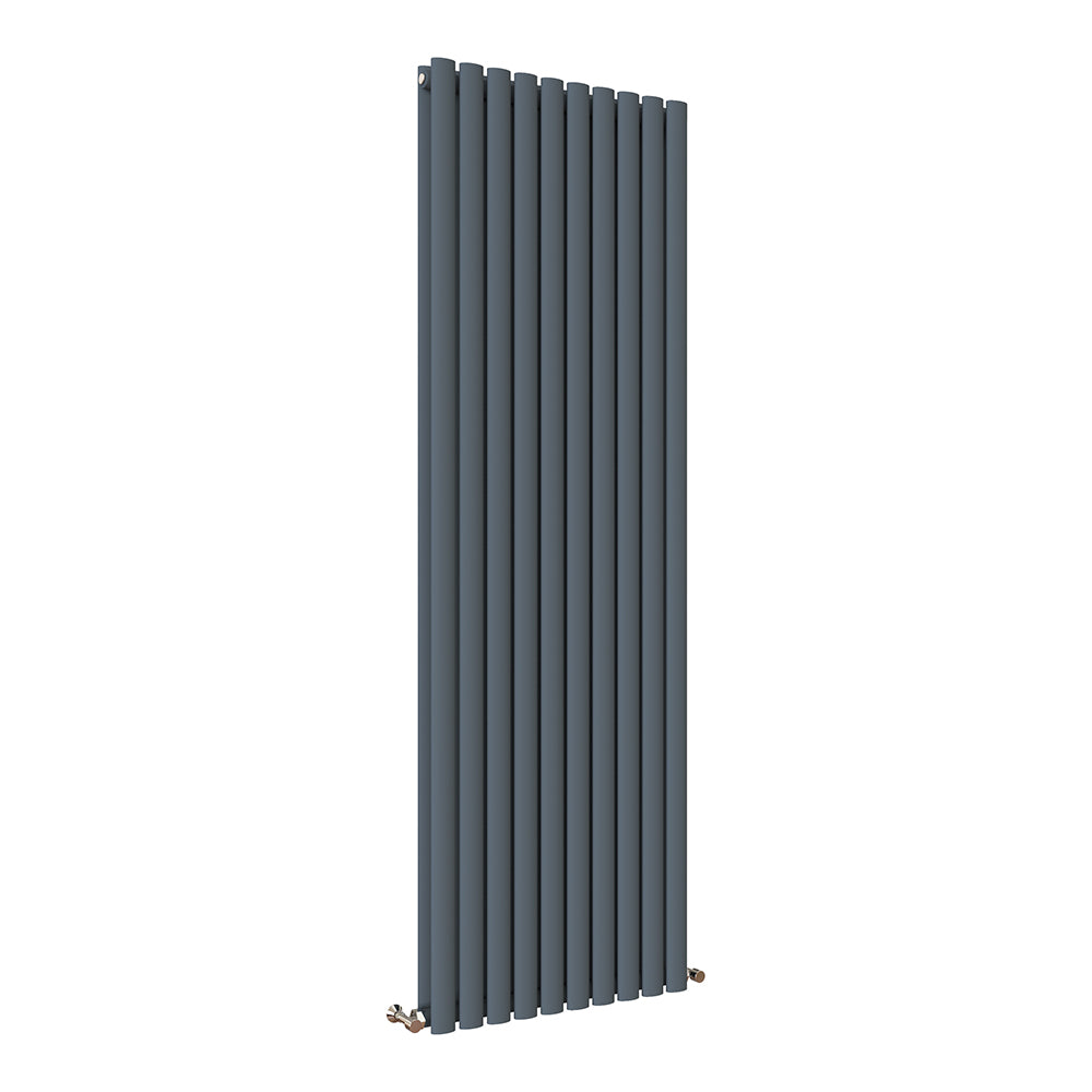 Sky Bathroom White/Anthracite/Black Oval Column Tall Vertical Central Heating Radiator