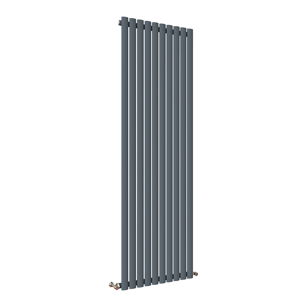 Sky Bathroom White/Anthracite/Black Oval Column Tall Vertical Central Heating Radiator