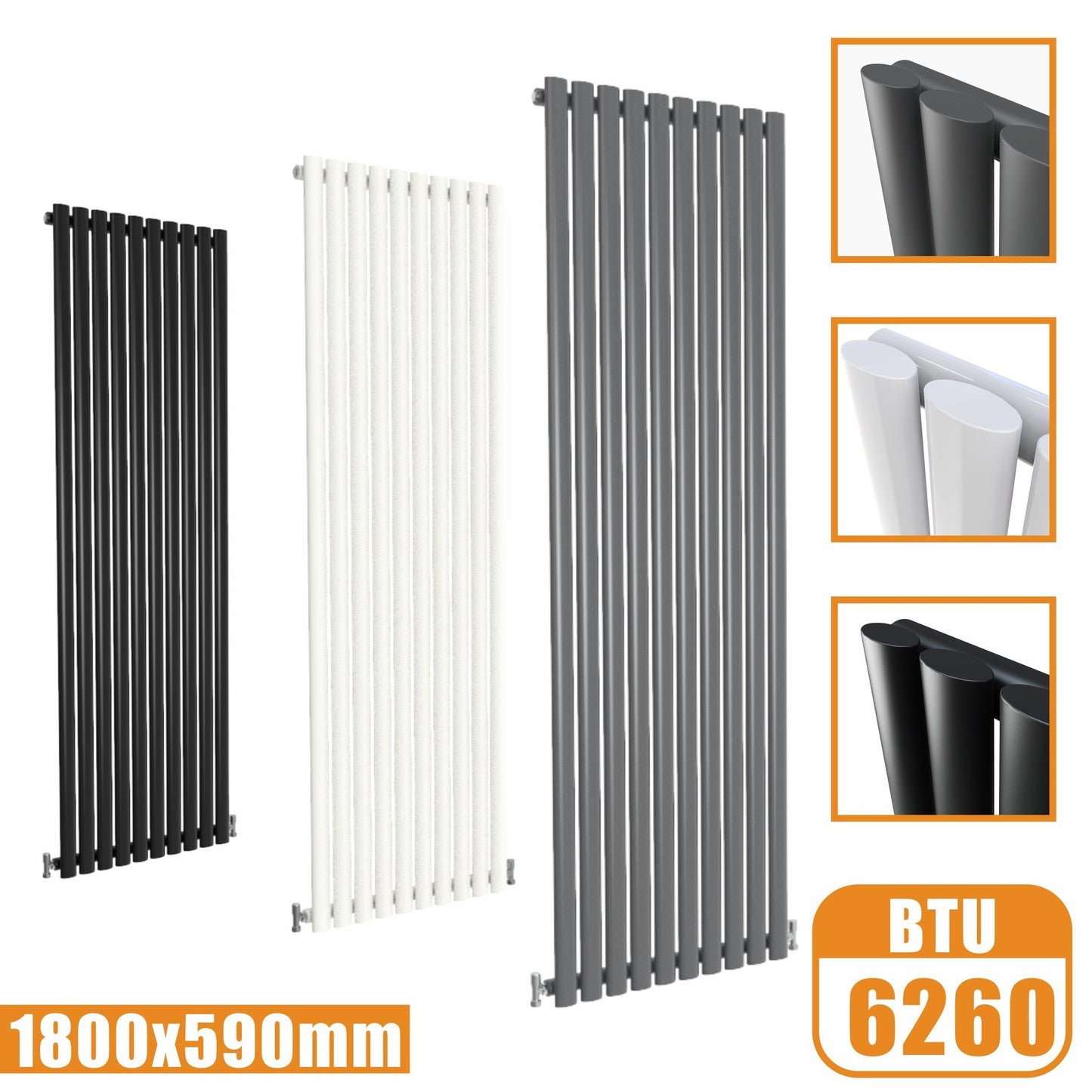 1800x590 vertical,oval column,radiators SKY rads