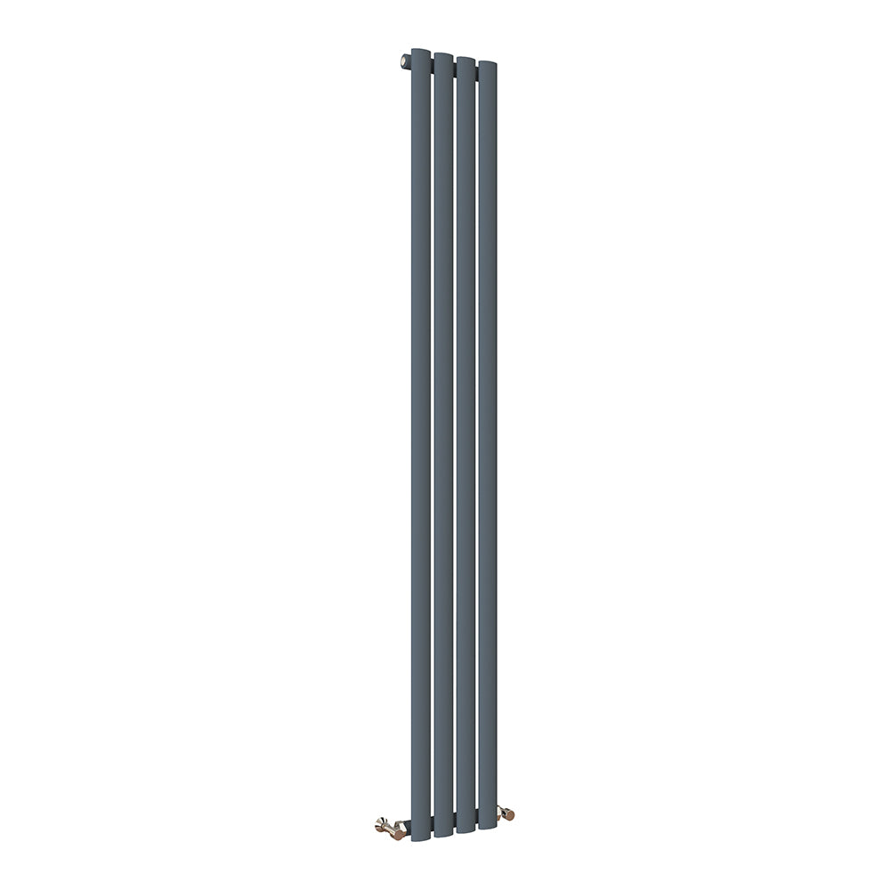 Sky Bathroom White/Anthracite/Black Oval Column Tall Vertical Central Heating Radiator