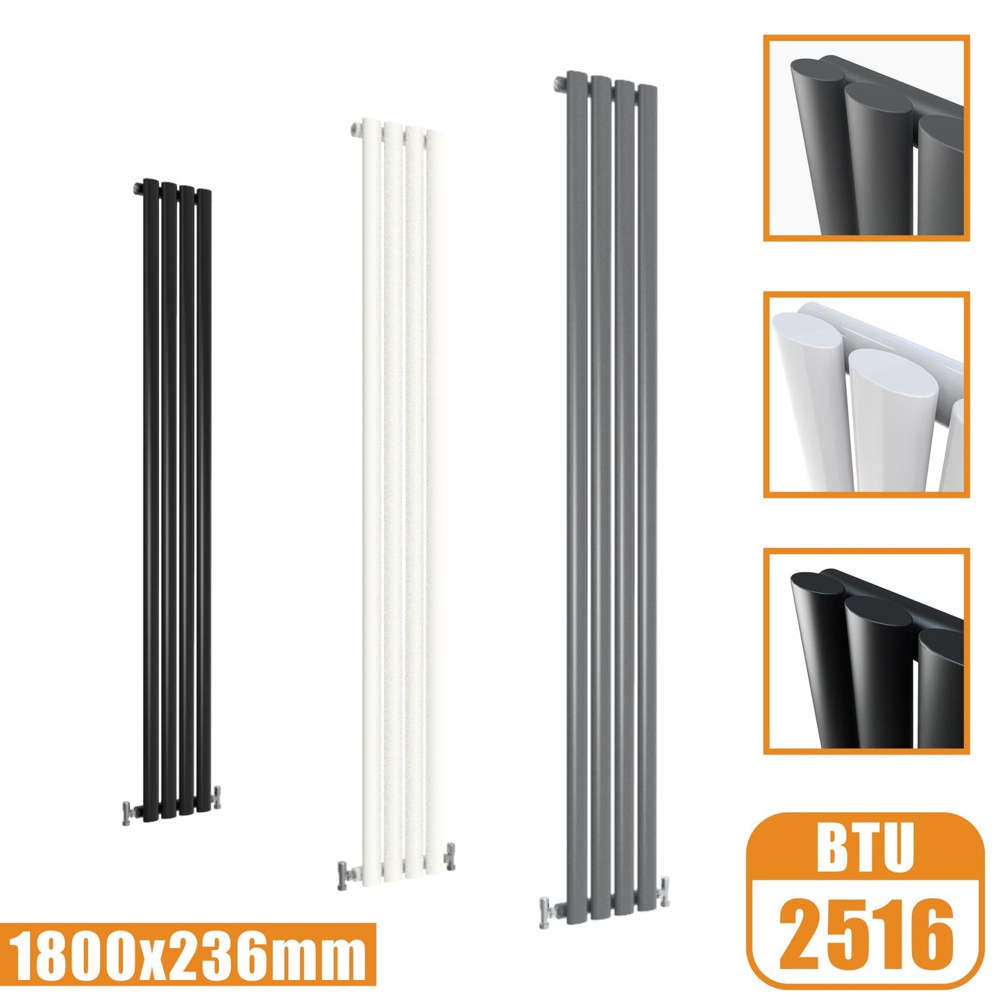 1800x236 vertical,oval column,radiators SKY rads