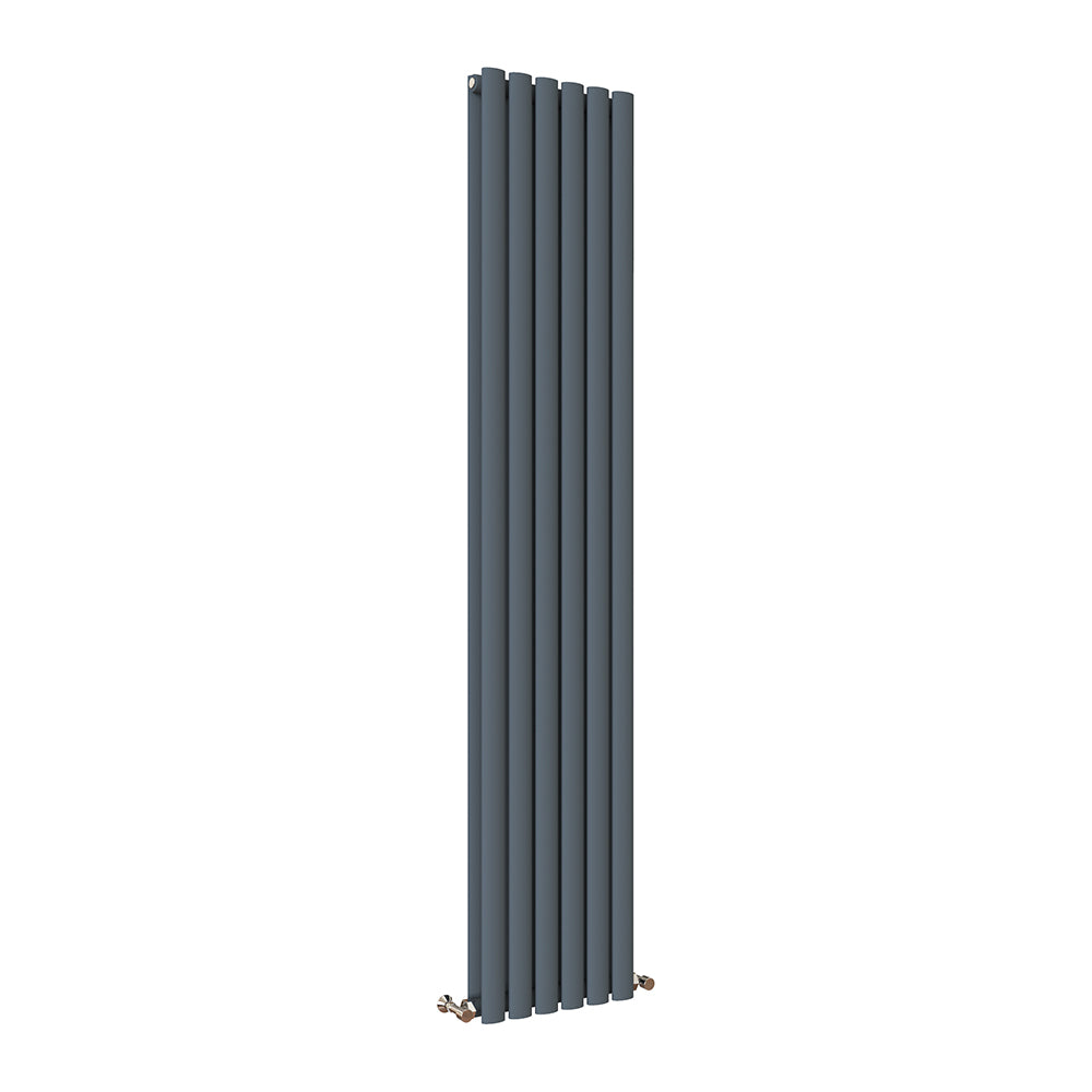 Sky Bathroom White/Anthracite/Black Oval Column Tall Vertical Central Heating Radiator