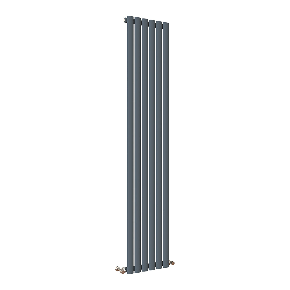 Sky Bathroom White/Anthracite/Black Oval Column Tall Vertical Central Heating Radiator
