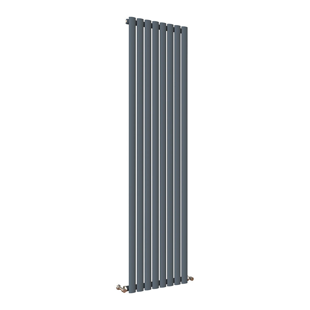 Sky Bathroom White/Anthracite/Black Oval Column Tall Vertical Central Heating Radiator
