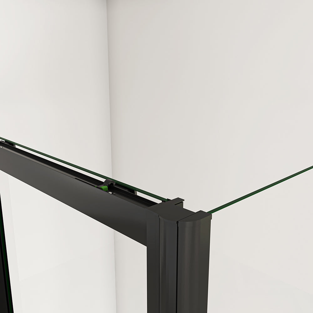 Black Sliding Shower Enclosure Door Side Panel NANO Glass