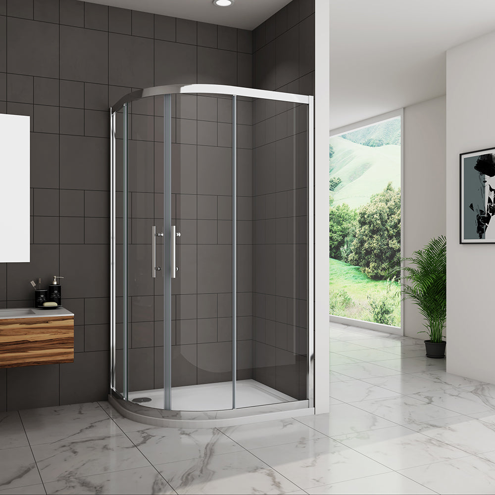 Equal Offset Quadrant Shower Enclosure 8mm Glass No tray