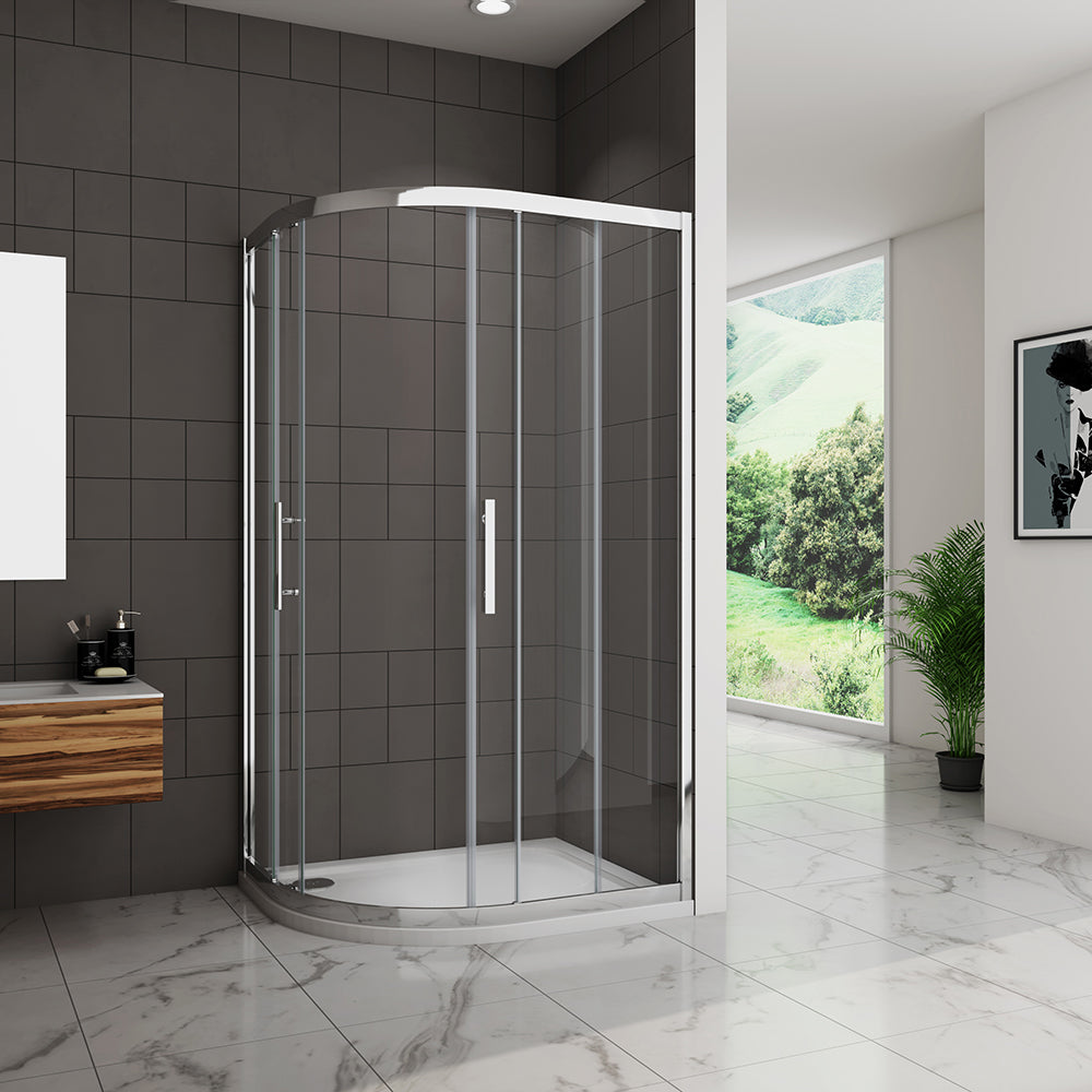 Equal Offset Quadrant Shower Enclosure 8mm Glass No tray