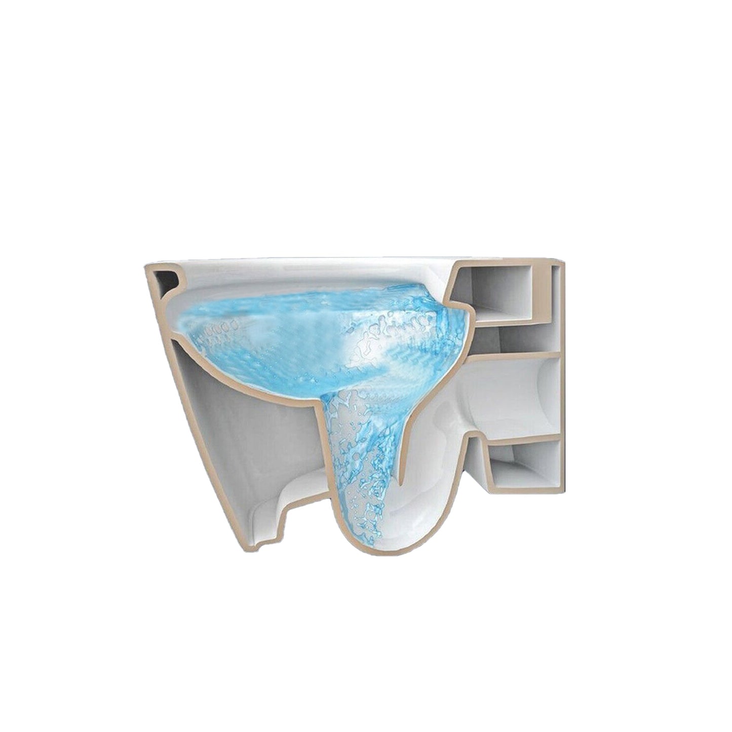 SKY BATHROOM Soft Close Seat Rimless Wall Hung Toilet Pan WC (UF)