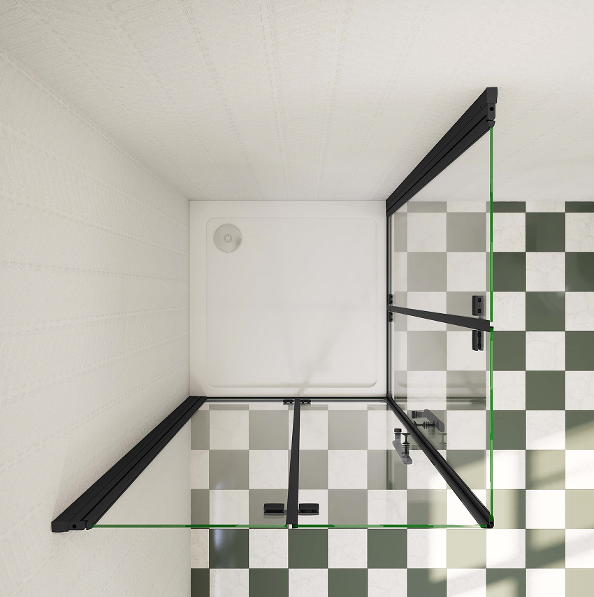 SKY Frameless Bi fold Shower Door Pivot Enclosure
