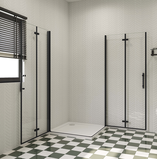 SKY Frameless Bi fold Shower Door Pivot Enclosure