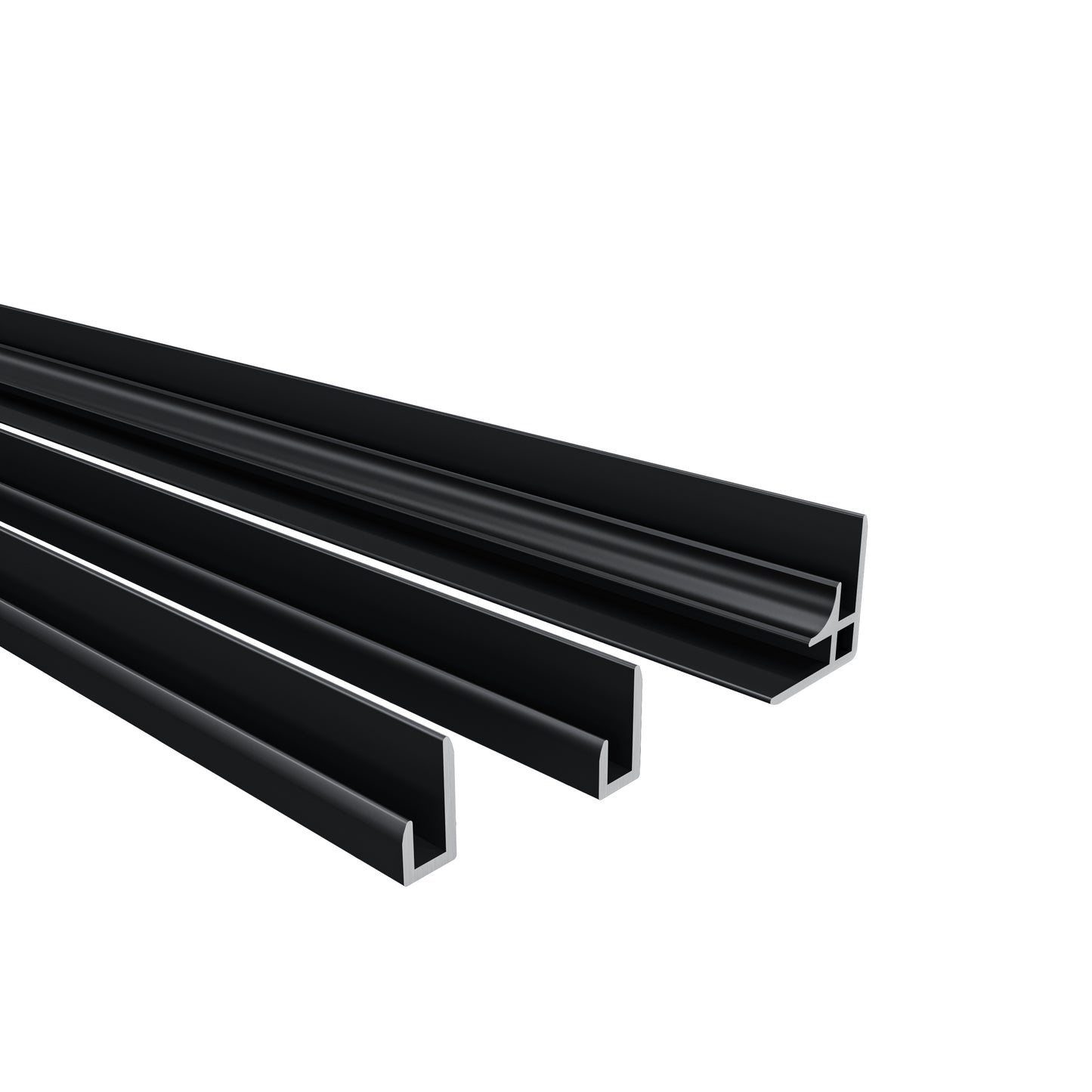 Large Black Aluminum Shower panel Wall Wet Wall Cladding (2pcs)