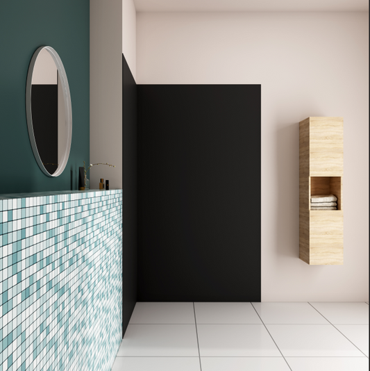 Large Black Aluminum Shower panel Wall Wet Wall Cladding (2pcs)